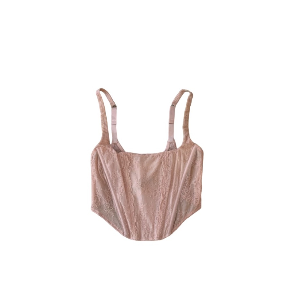 Urban outfitters out from under lovestruck light pink lace corset